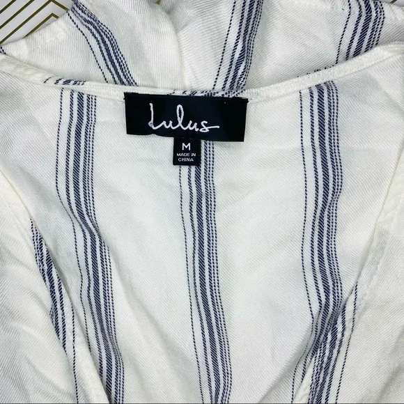 Lulus Climb Aboard Grey and White Striped Romper! - Picture 8 of 12